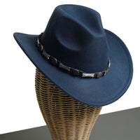 Chokore Chokore Cowboy Hat with Buckle Belt (Navy Blue)