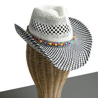 Chokore Chokore Cowboy Hat with Black and White Belt (Black)