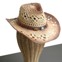 Chokore Chokore Handcrafted Double-tone Straw Cowboy Hat (Beige)