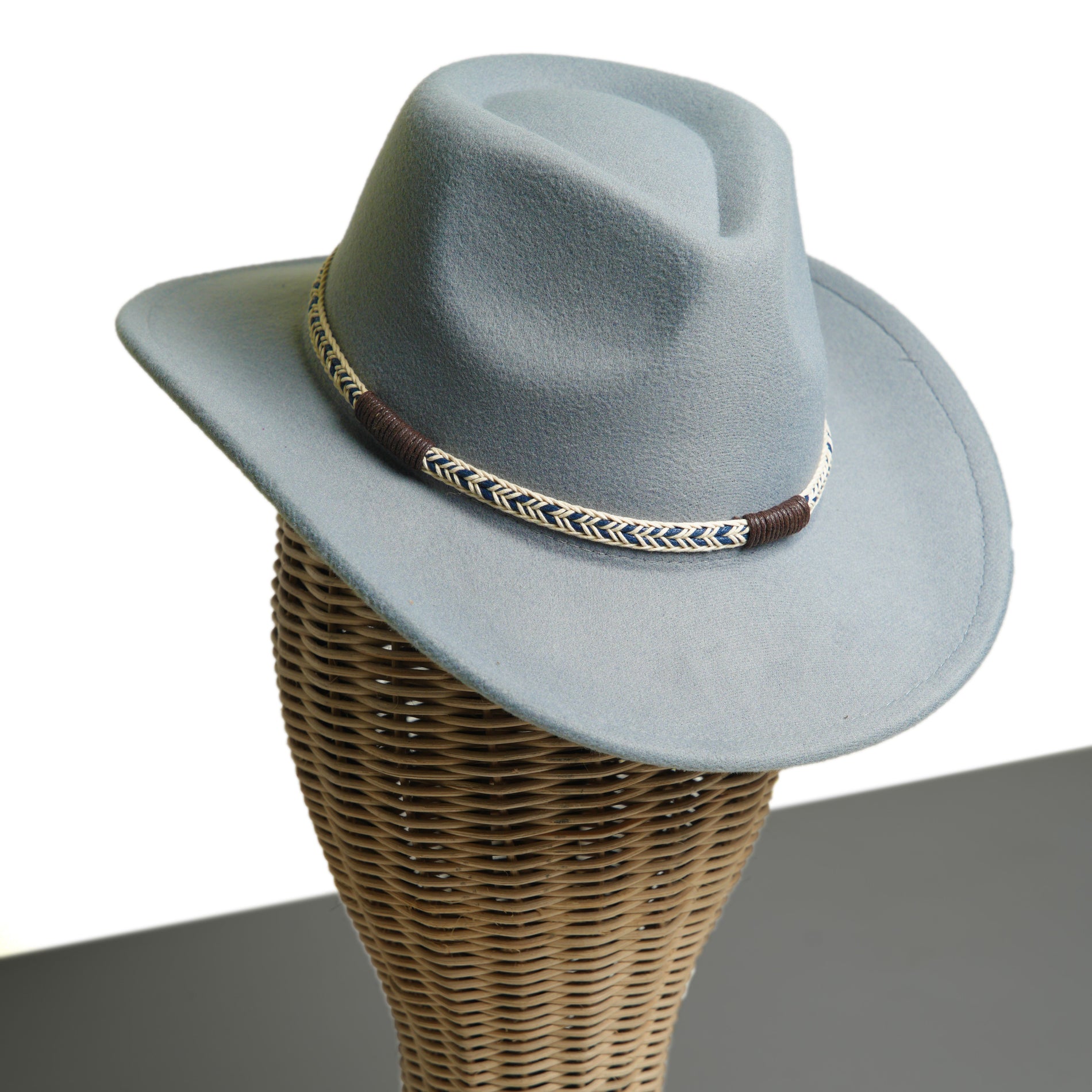 Chokore  Chokore Cowboy Hat with Braided Thread Belt (Light Gray) 