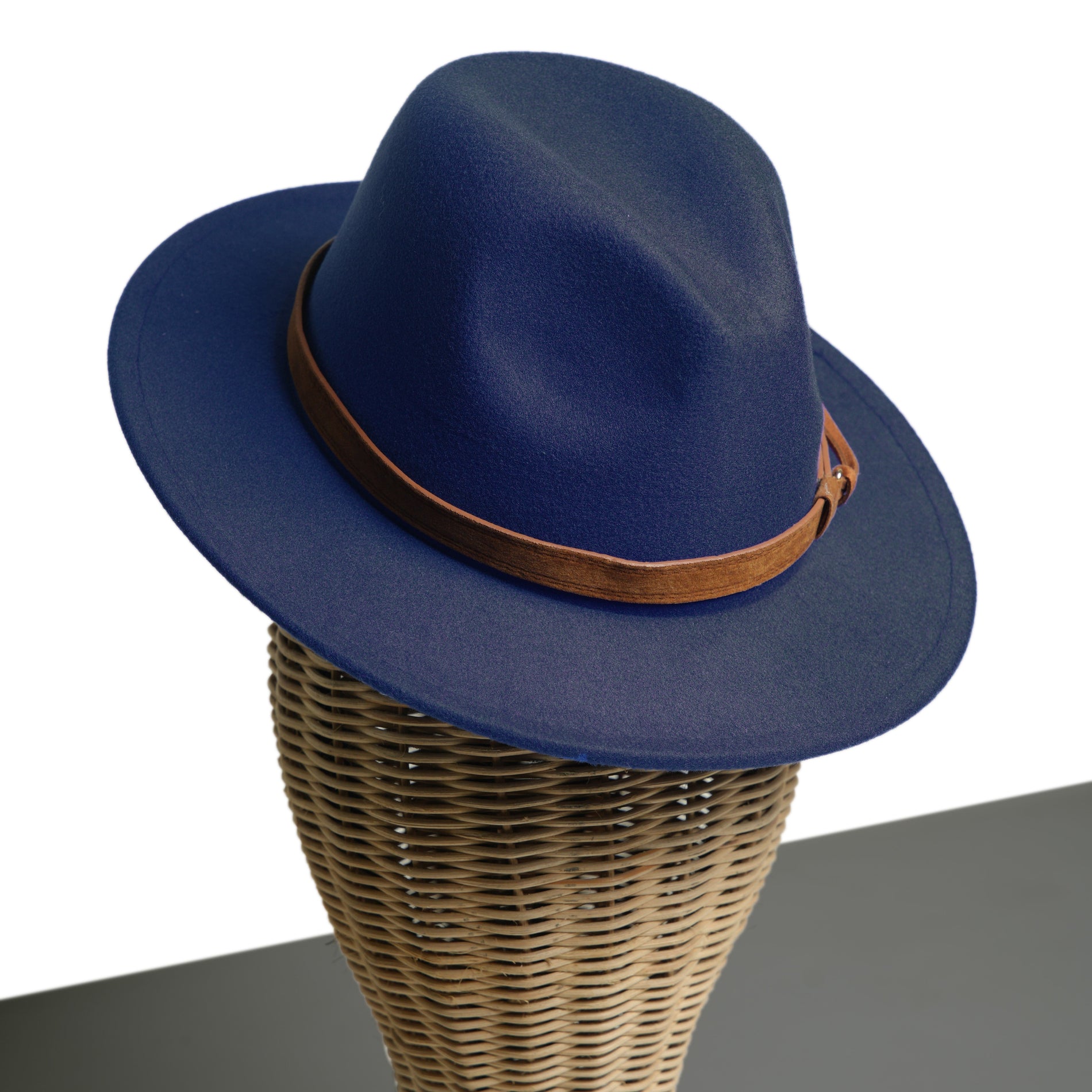 Chokore Chokore Fedora Hat with Vegan Leather Belt (Enamel Blue) Chokore Fedora Hat with Vegan Leather Belt (Enamel Blue) 