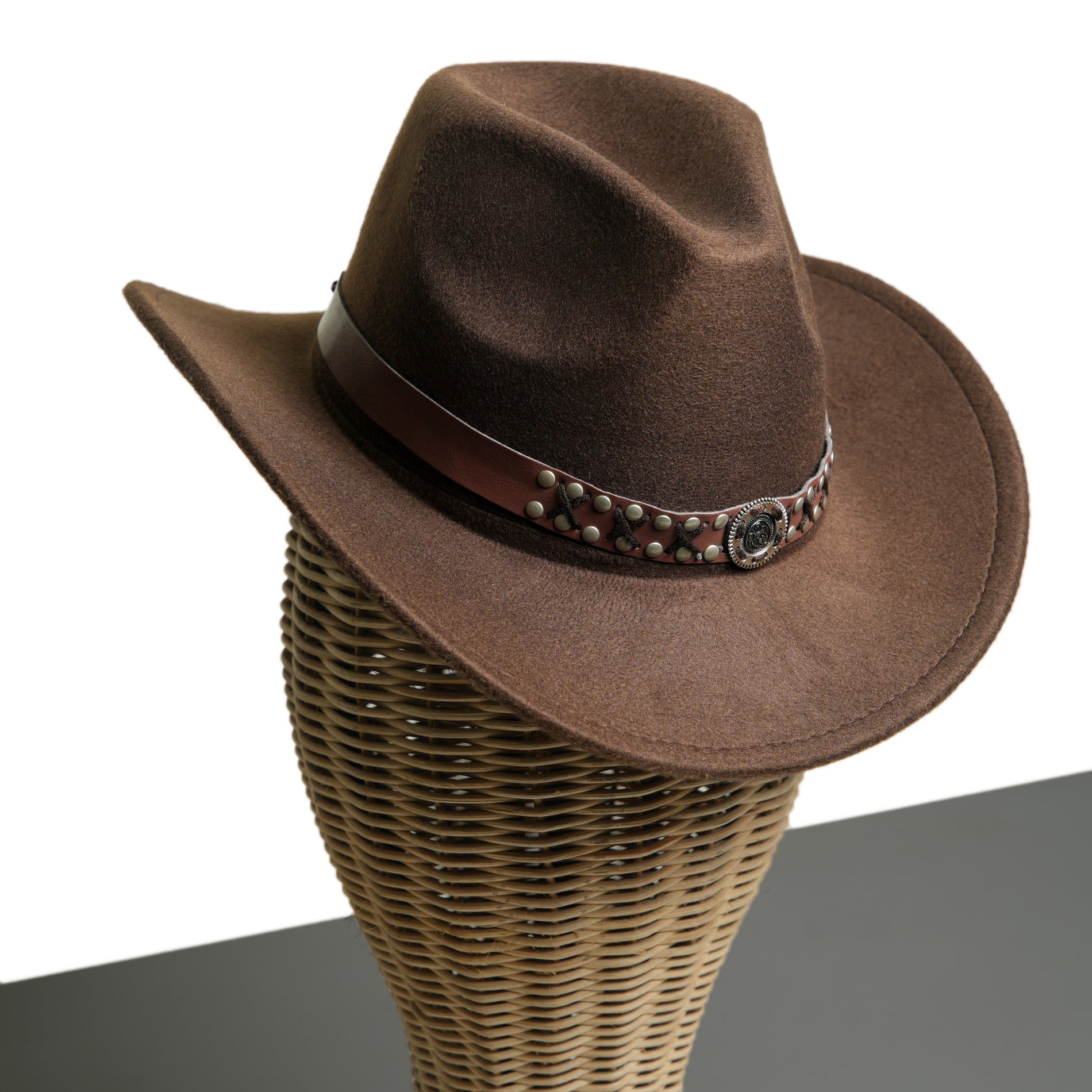 Chokore Chokore Cowboy Hat with Vegan Leather Embellished Belt (Chocolate Brown) Chokore Cowboy Hat with Vegan Leather Embellished Belt (Chocolate Brown) 