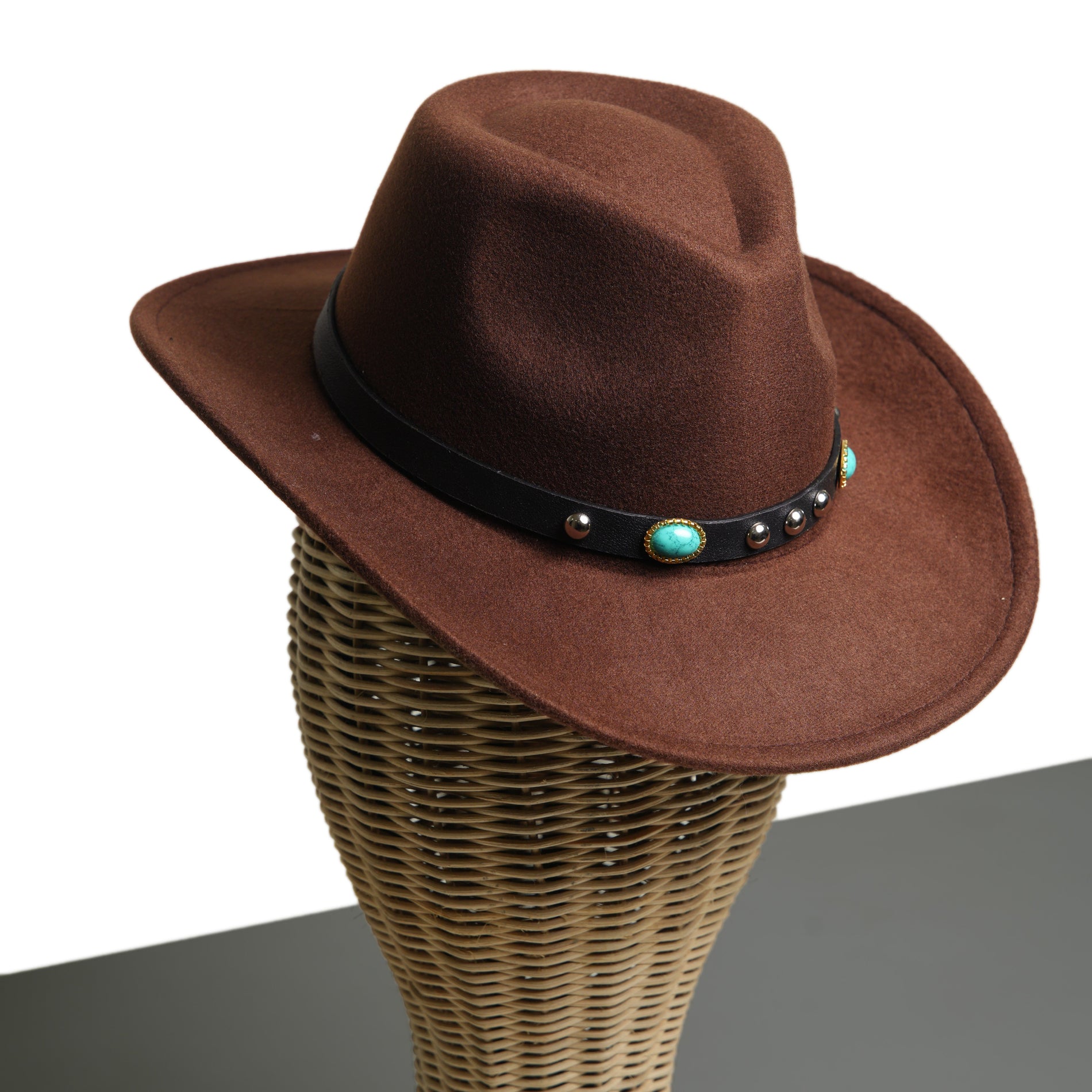 Chokore  Chokore Cowboy Hat with Rhinestone Belt (Chocolate Brown) 