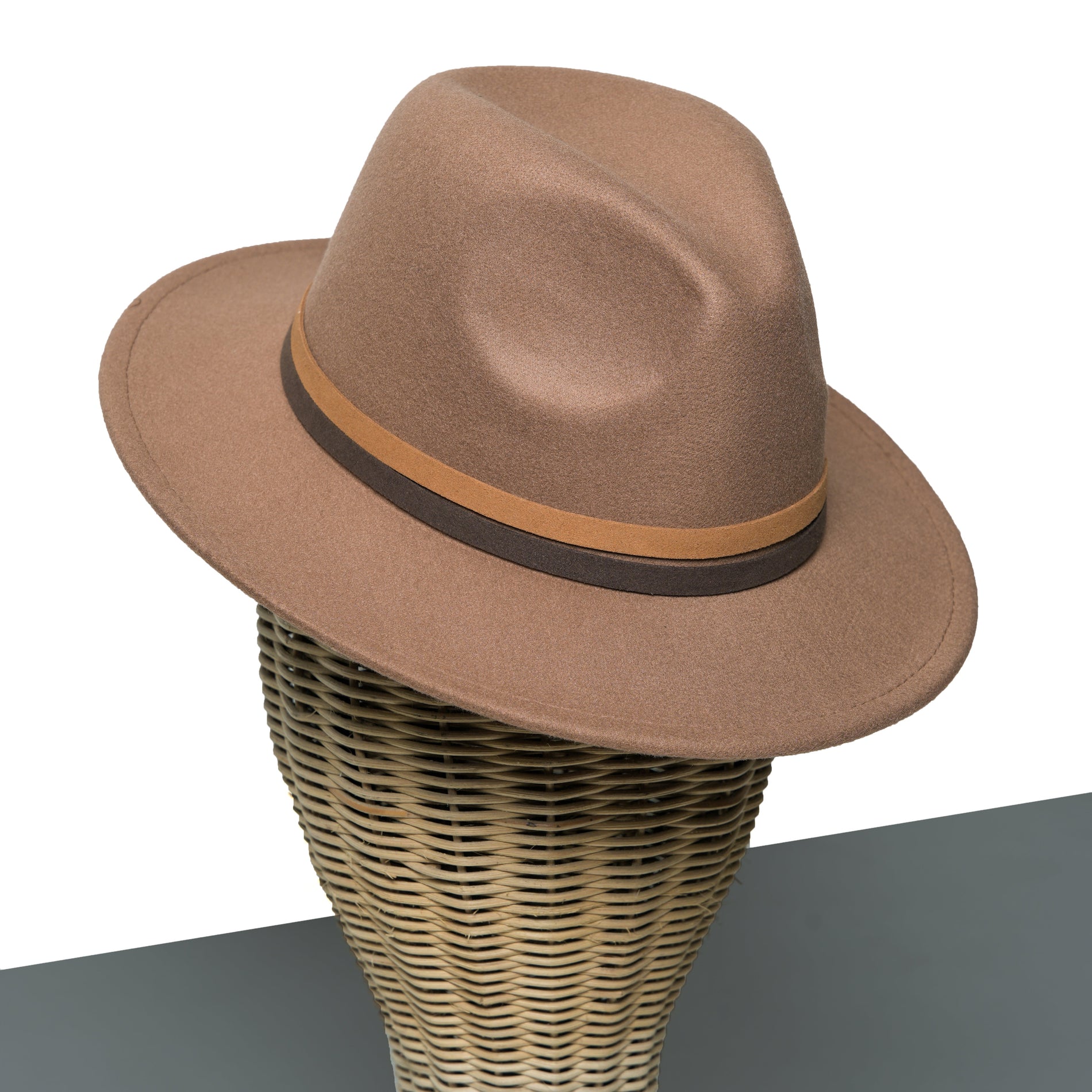 Chokore  Chokore Fedora Hat with Dual Tone Band (Khaki) 