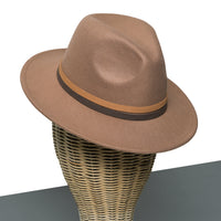 Chokore Chokore Fedora Hat with Dual Tone Band (Khaki)