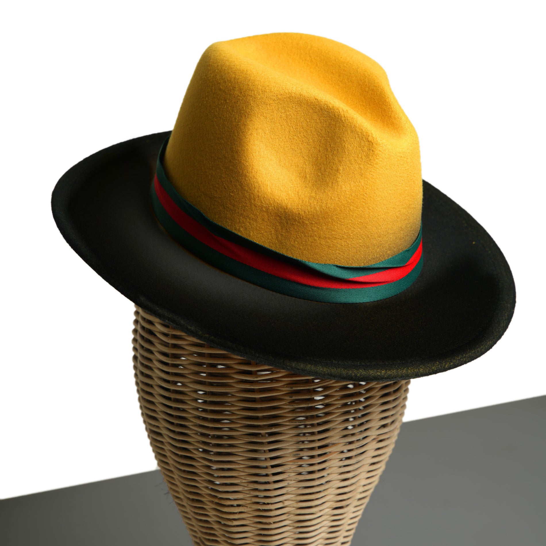 Chokore Chokore Double-tone Ombre Fedora Hat (Yellow & Black) Chokore Double-tone Ombre Fedora Hat (Yellow & Black) 