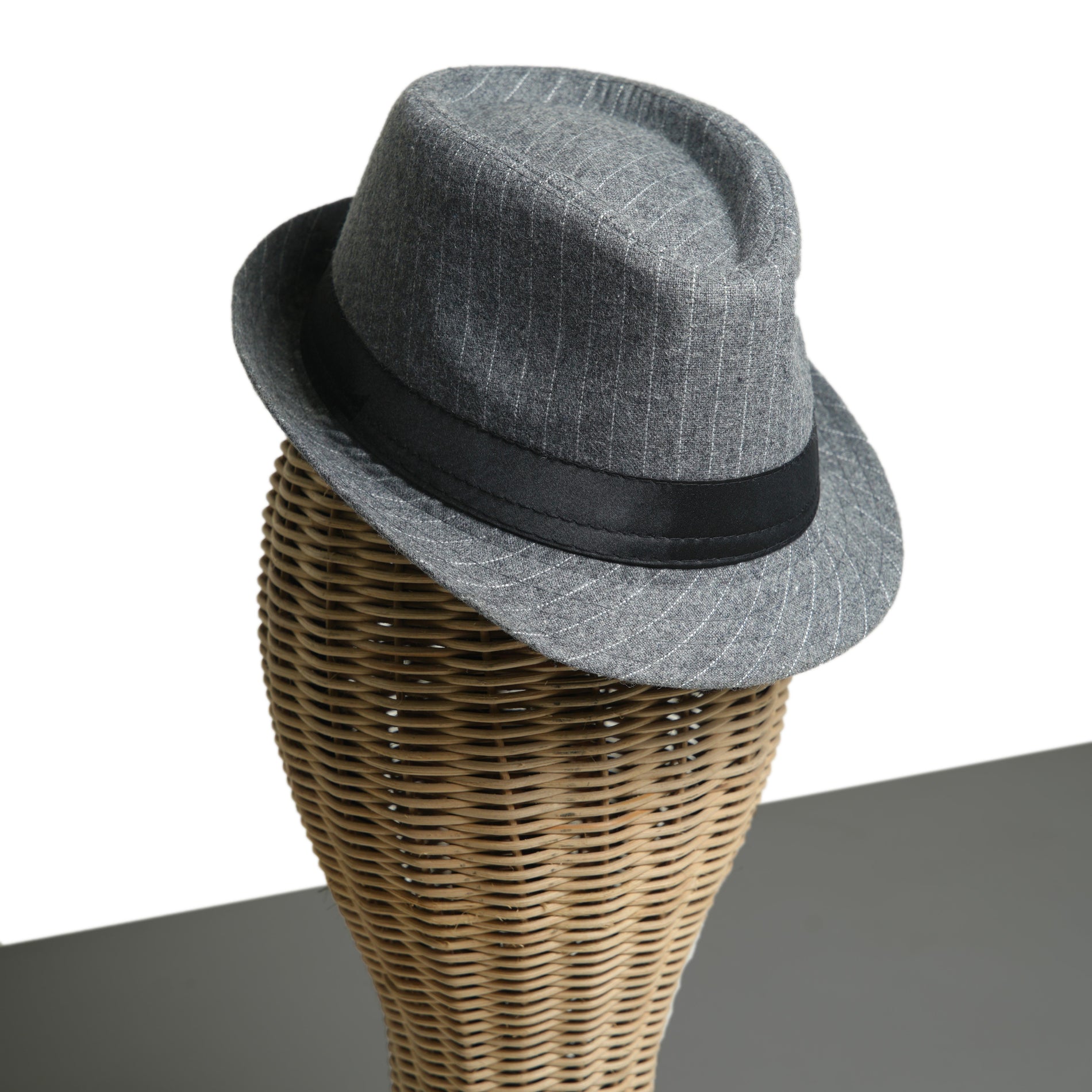 Chokore  Chokore Classic Striped Fedora Hat (Dark Gray) 