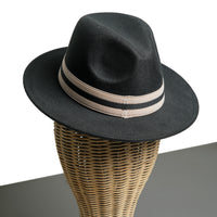 Chokore Chokore Pinched Crown Fedora Hat with Elastic Band (Black)