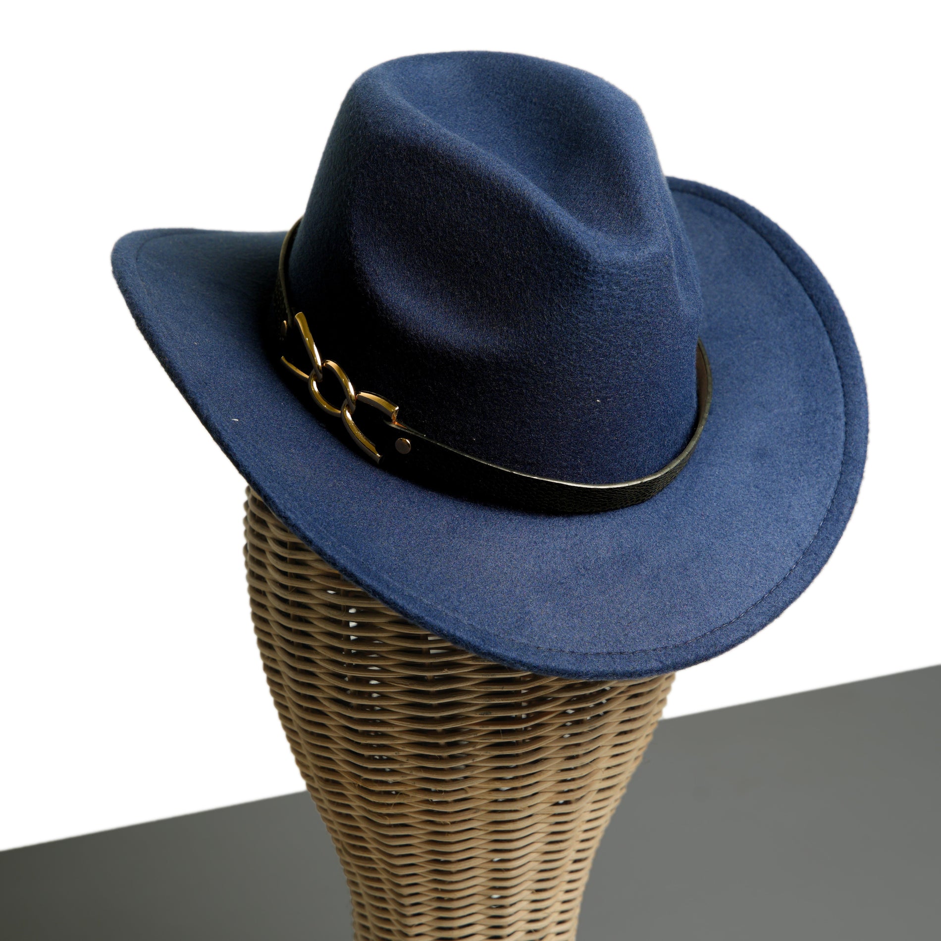 Chokore Chokore Cowboy Hat with Silver Buckle & Belt (Navy Blue) Chokore Cowboy Hat with Silver Buckle & Belt (Navy Blue) 