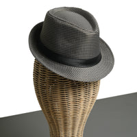 Chokore Chokore Fedora Hat in Houndstooth Pattern (Gray)