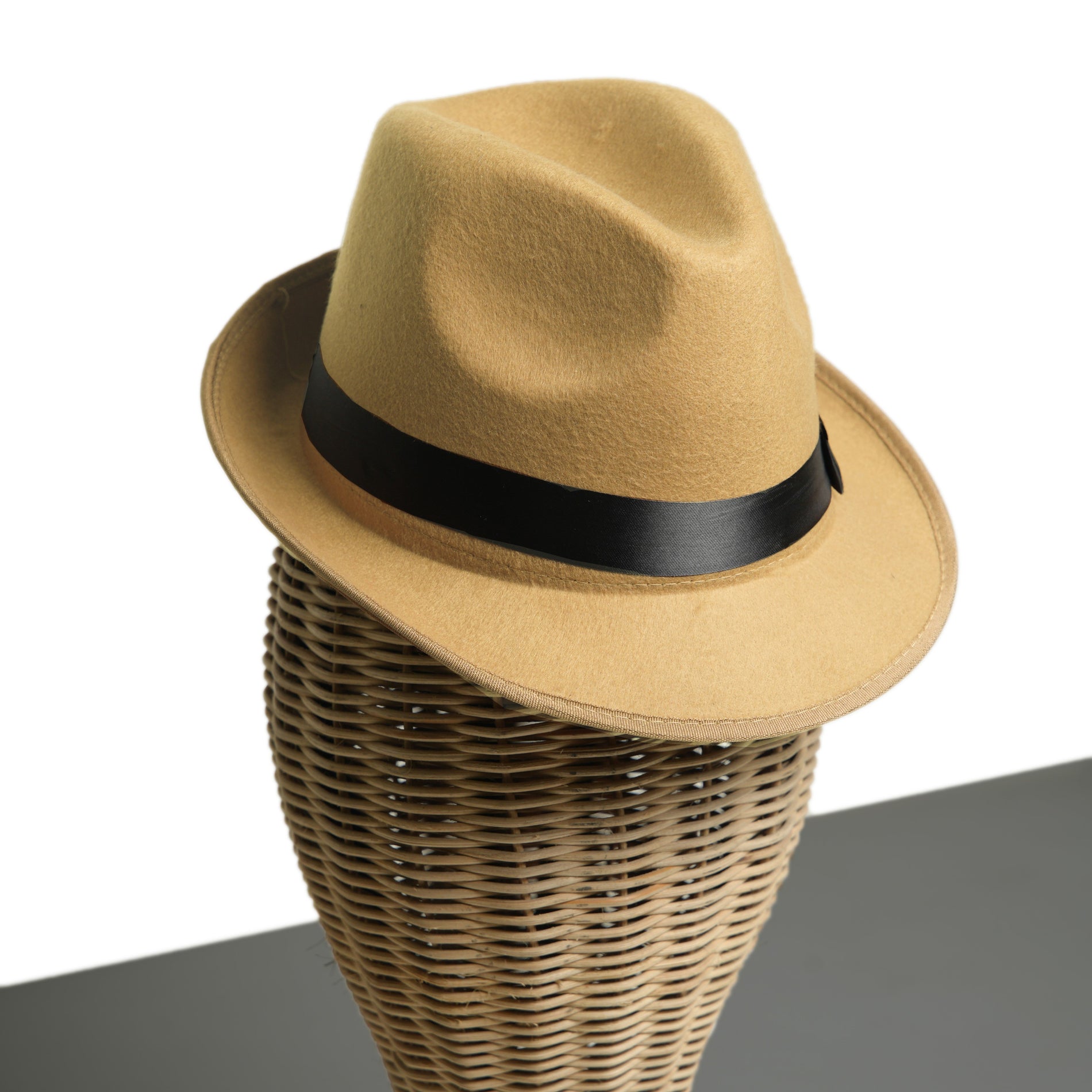 Chokore  Chokore Vintage Fedora Hat with Short Brim (Camel) 