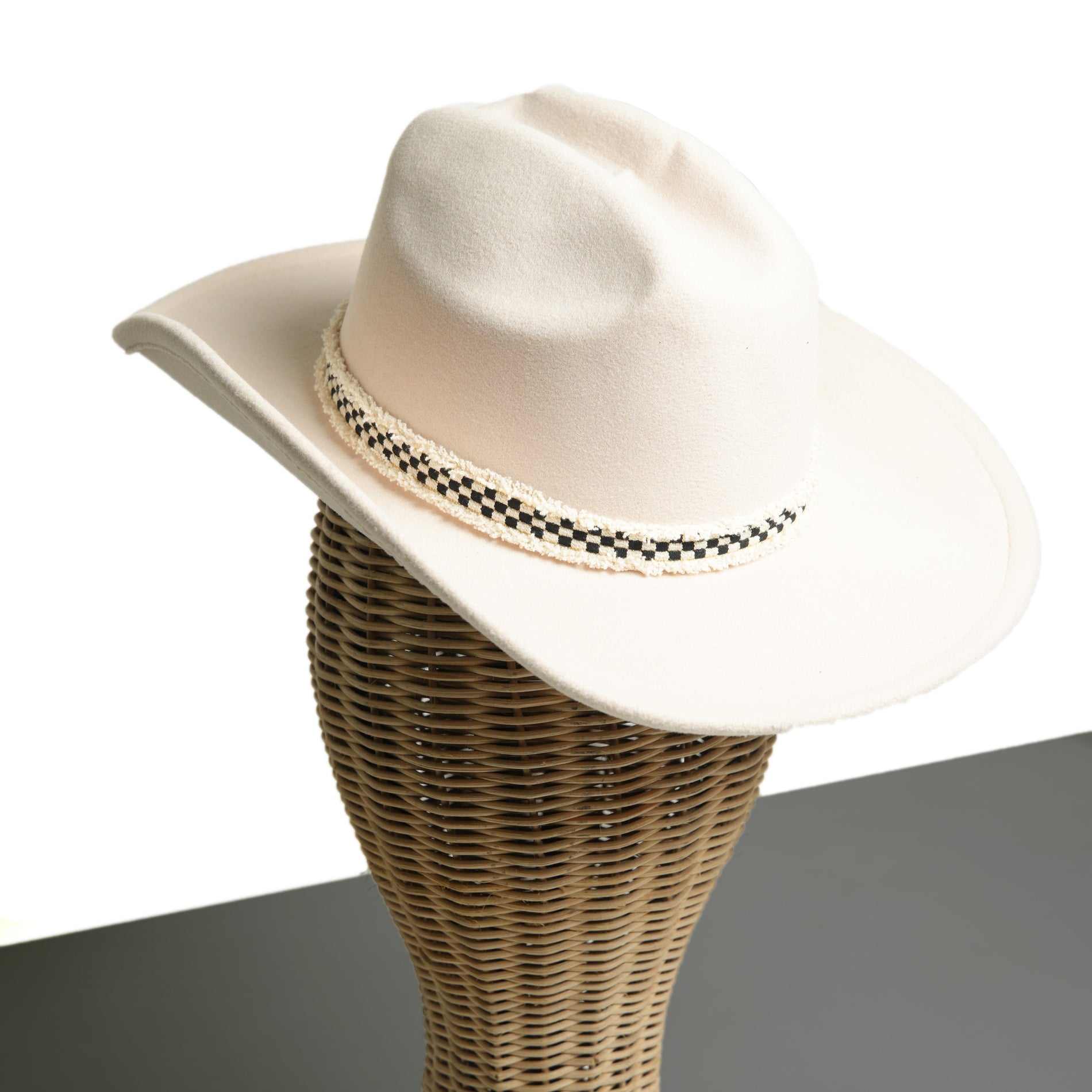 Chokore Chokore Rolled Brim Cowboy Hat with Ribbon (Beige) Chokore Rolled Brim Cowboy Hat with Ribbon (Beige) 