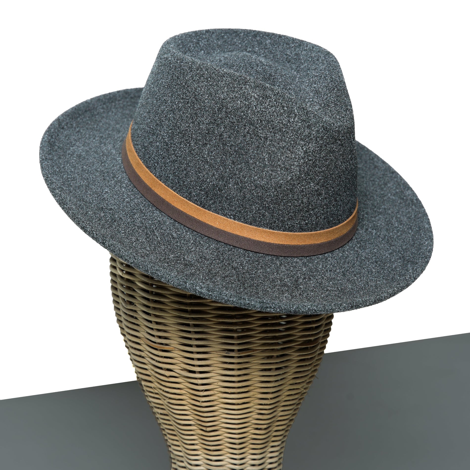 Chokore  Chokore Fedora Hat with Dual Tone Band (Dark Gray) 