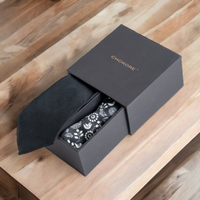 Chokore Chokore Special 2-in-1 Black Gift Set for Him (Pocket Square & Solid Black Necktie)