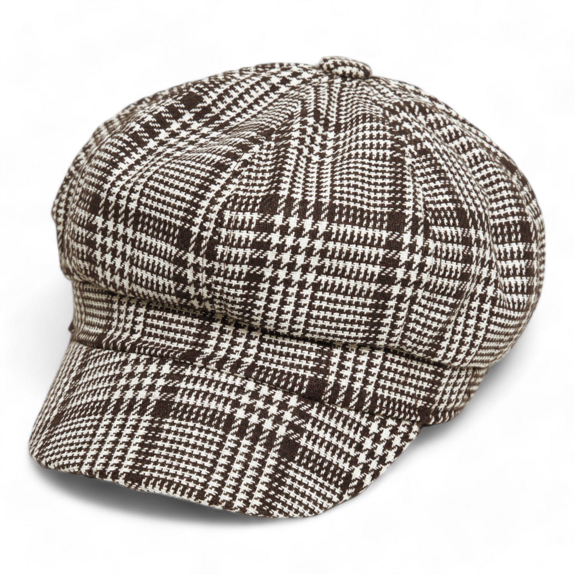 Chokore  Chokore Vintage Houndstooth Newsboy Cap (Khaki) 