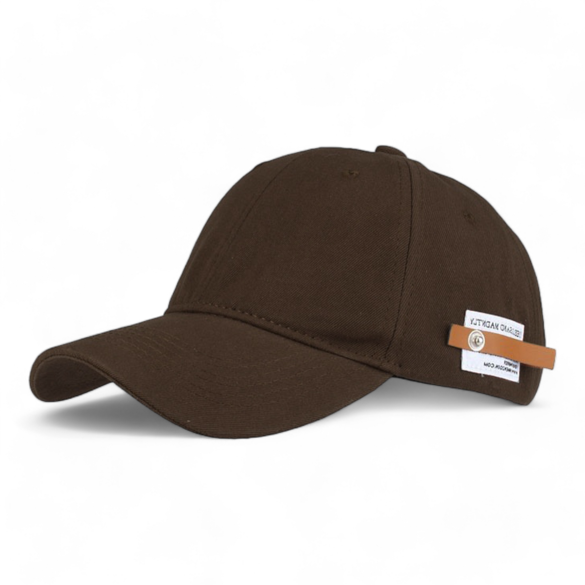 Chokore  Chokore Curved Brim Leather Label Baseball Cap (Light Brown) 