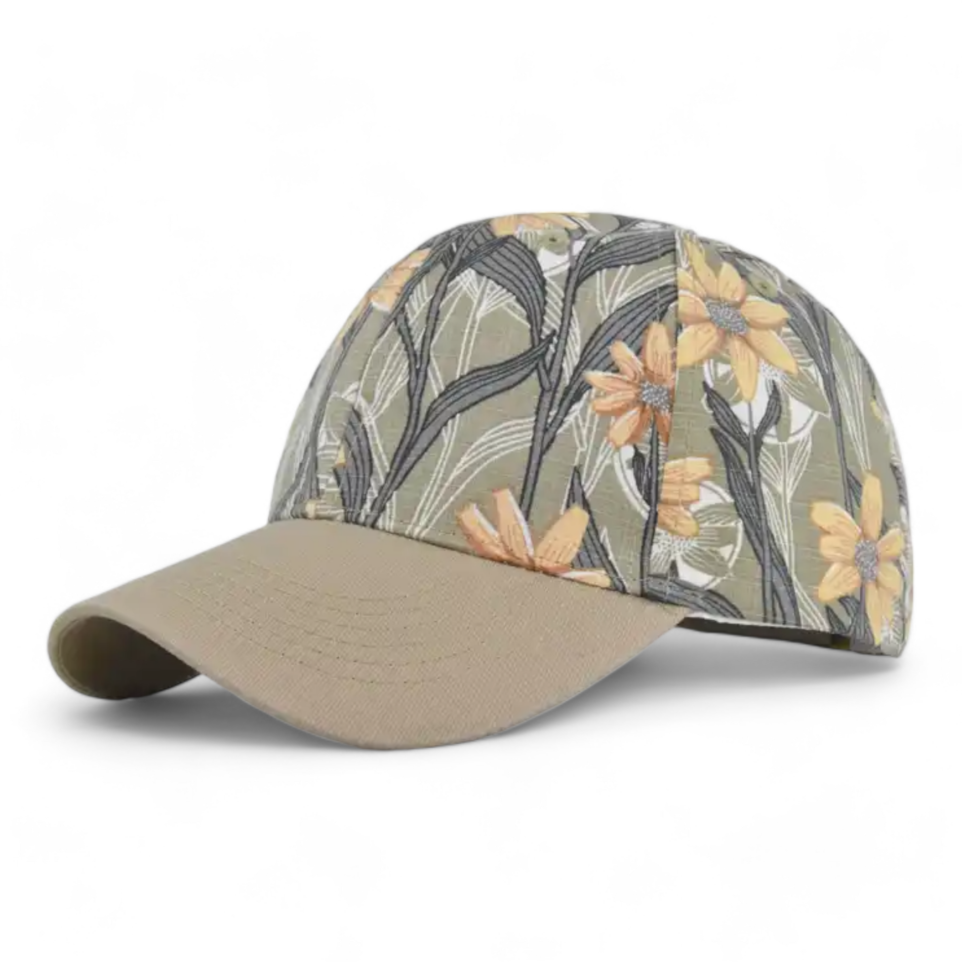 Chokore  Chokore Tropical Style Leaf Print Baseball Cap (Olive Green) 