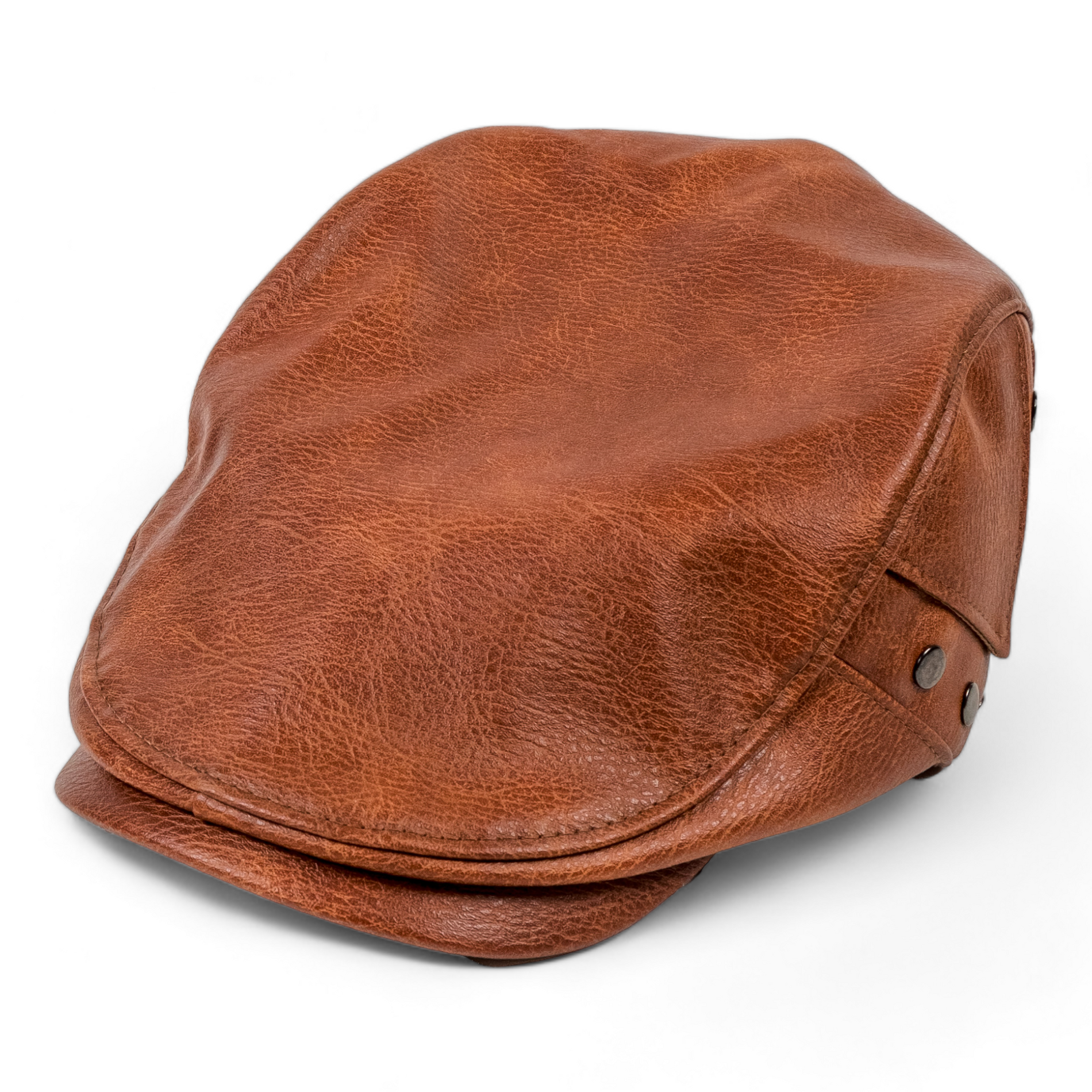 Chokore  Chokore PU Leather Ivy Cap with Rivet Detailing (Khaki) 