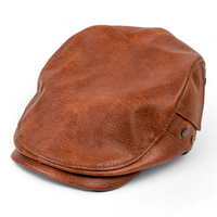 Chokore Chokore PU Leather Ivy Cap with Rivet Detailing (Khaki)