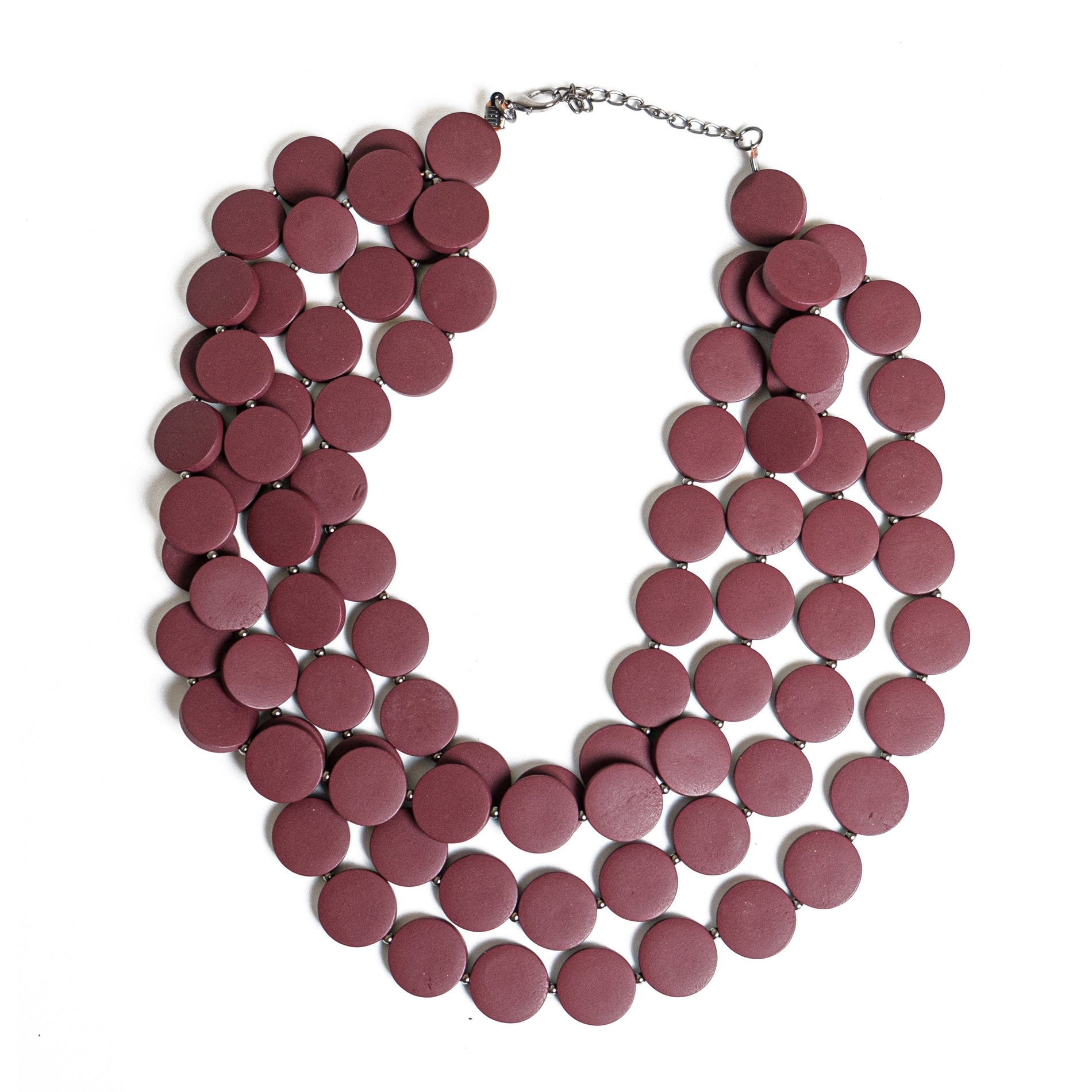 Chokore  Chokore Bohemian Necklace with Wooden Beads (Deep Red) 