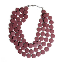 Chokore Chokore Bohemian Necklace with Wooden Beads (Deep Red)