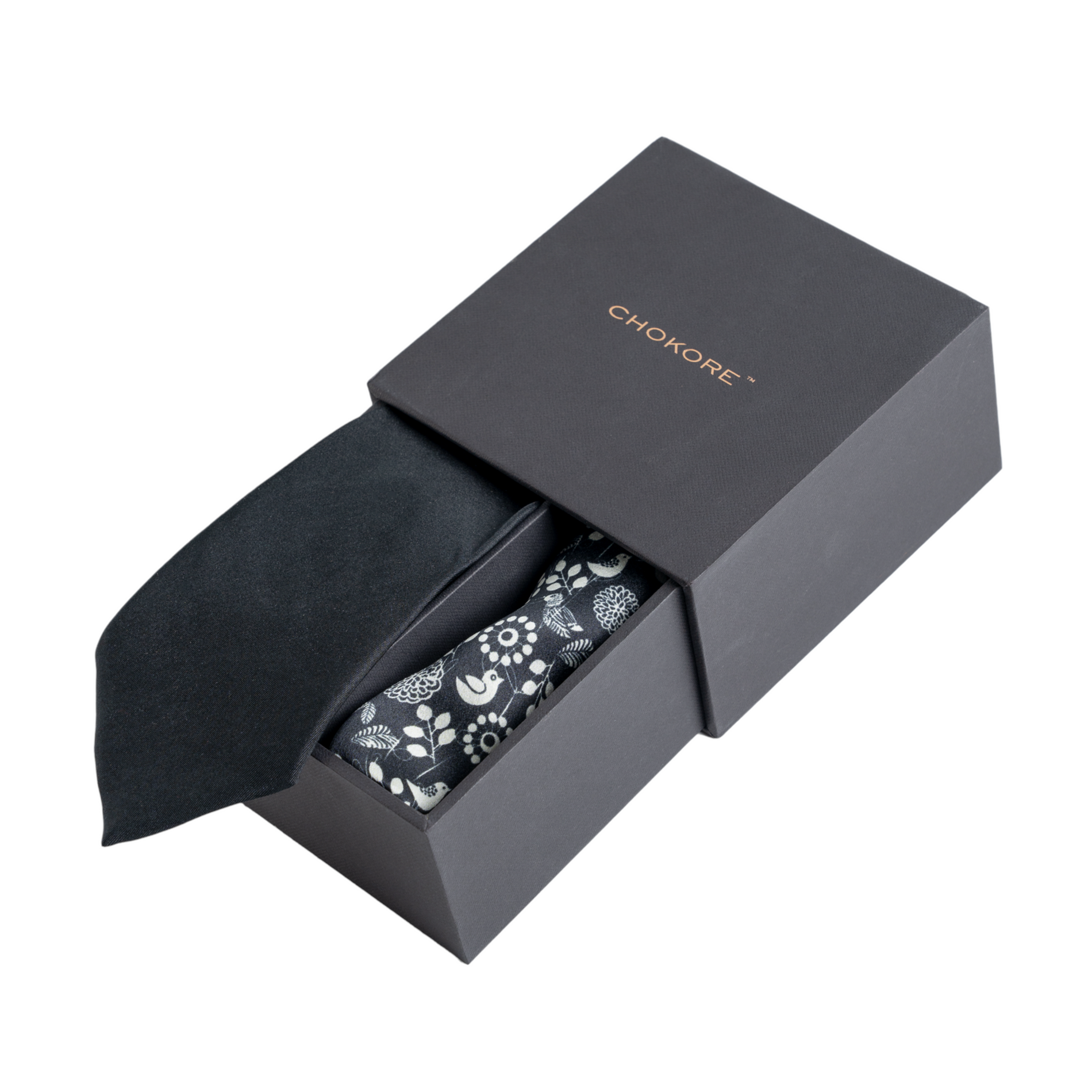 Chokore Chokore Special 2-in-1 Black Gift Set for Him (Pocket Square & Solid Black Necktie) Chokore Special 2-in-1 Black Gift Set for Him (Pocket Square & Solid Black Necktie) 