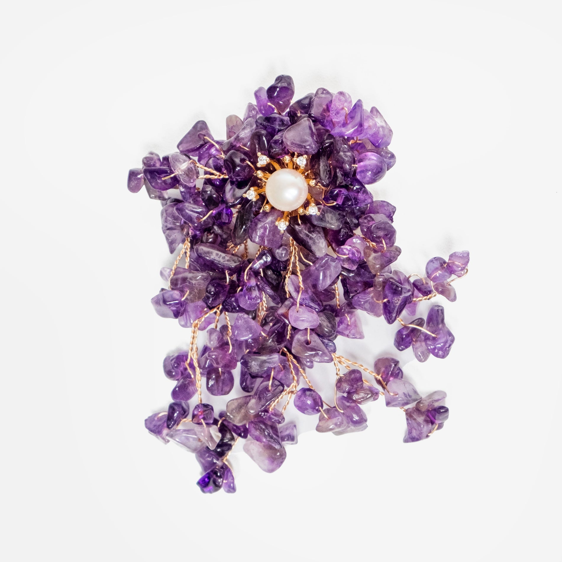 Chokore  Chokore Natural Amethyst Stone Brooch 