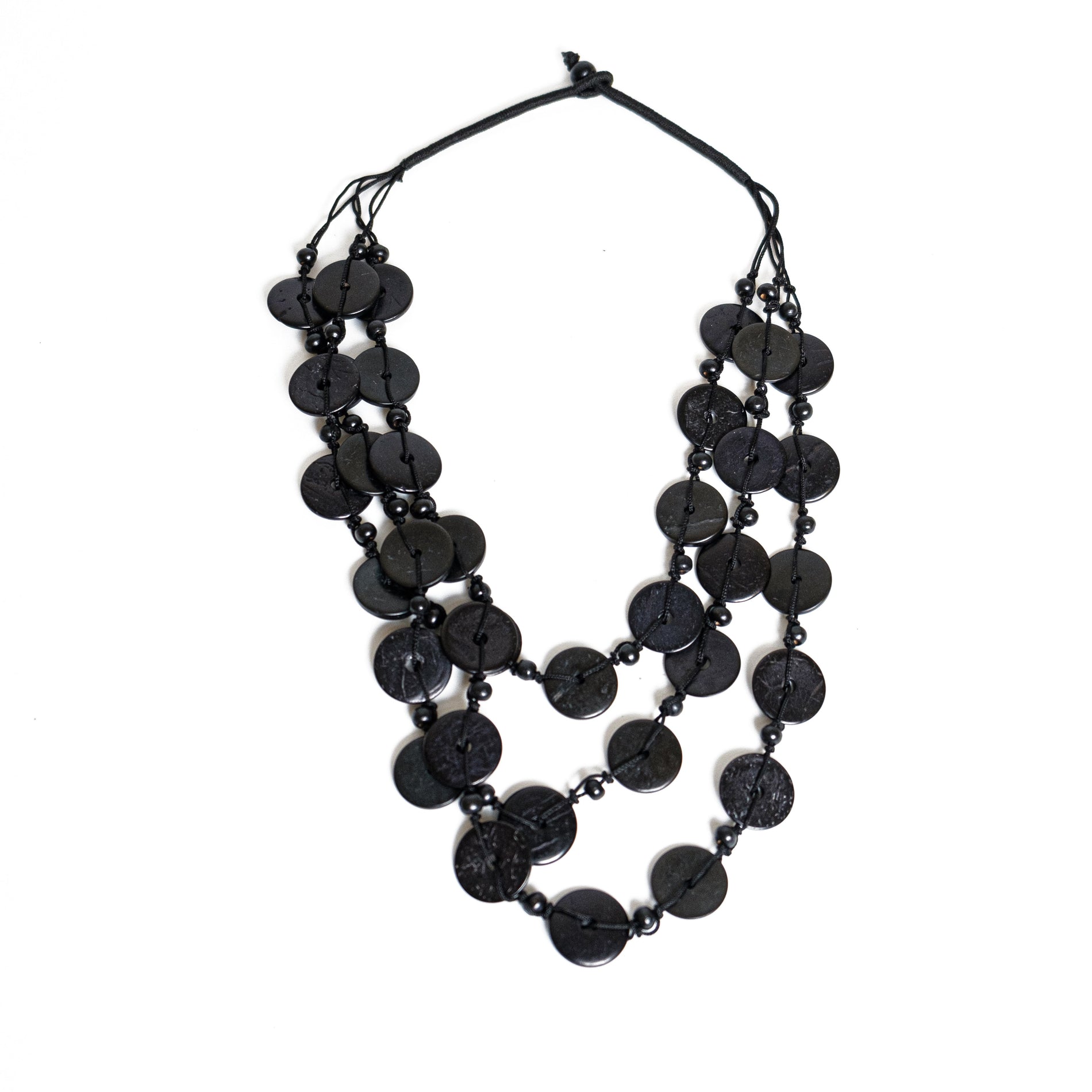 Chokore Chokore Multi-layer Long Coconut Shell Necklace (Black) Chokore Multi-layer Long Coconut Shell Necklace (Black) 