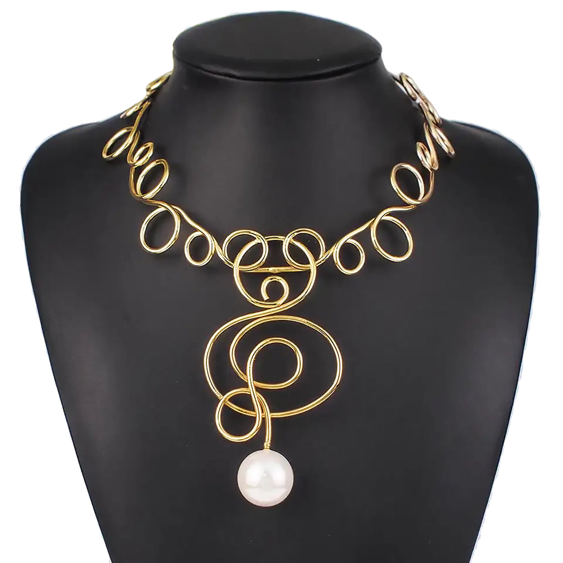 Chokore Chokore Irregular Statement Necklace with Pearl (Gold) Chokore Irregular Statement Necklace with Pearl (Gold) 