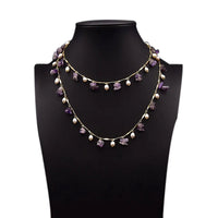 Chokore Chokore Amethyst Pearl Long Necklace