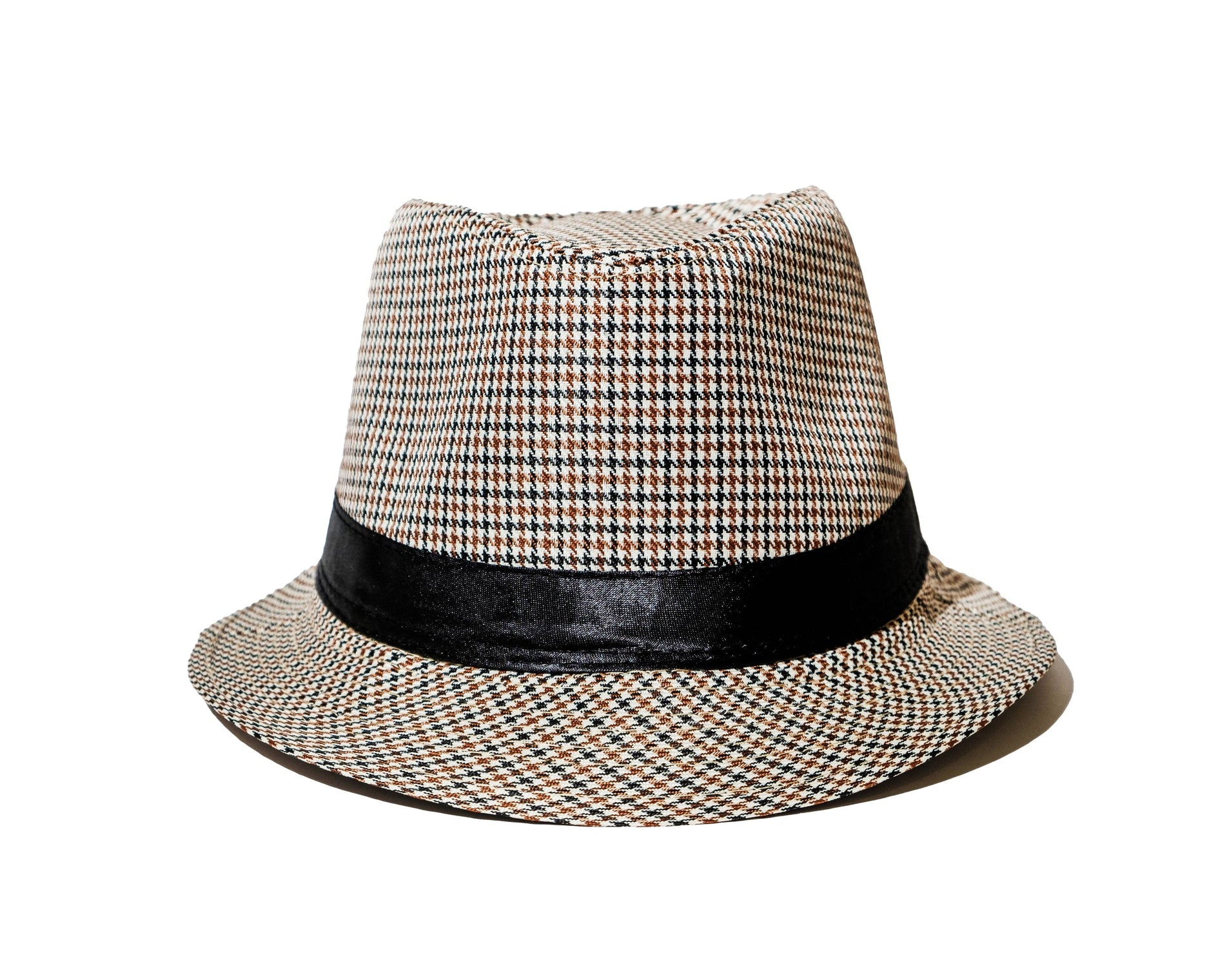 Chokore Chokore Fedora Hat in Houndstooth Pattern (Light Grey) Chokore Fedora Hat in Houndstooth Pattern (Light Grey) 