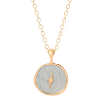 Chokore Chokore Gray Enamel Lightening Necklace