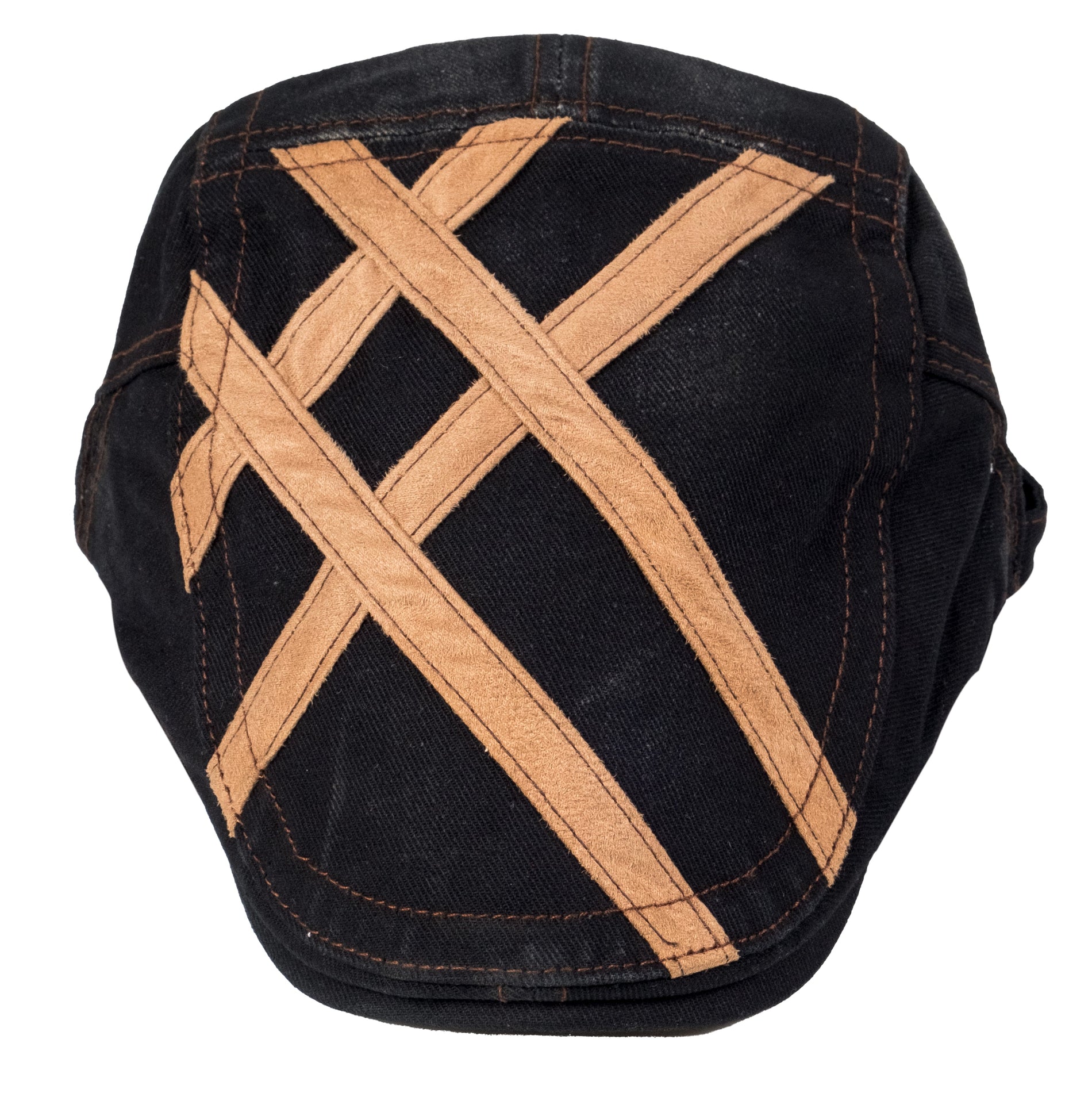 Chokore  Chokore Denim Ivy Cap with Suede Detail (Black) 