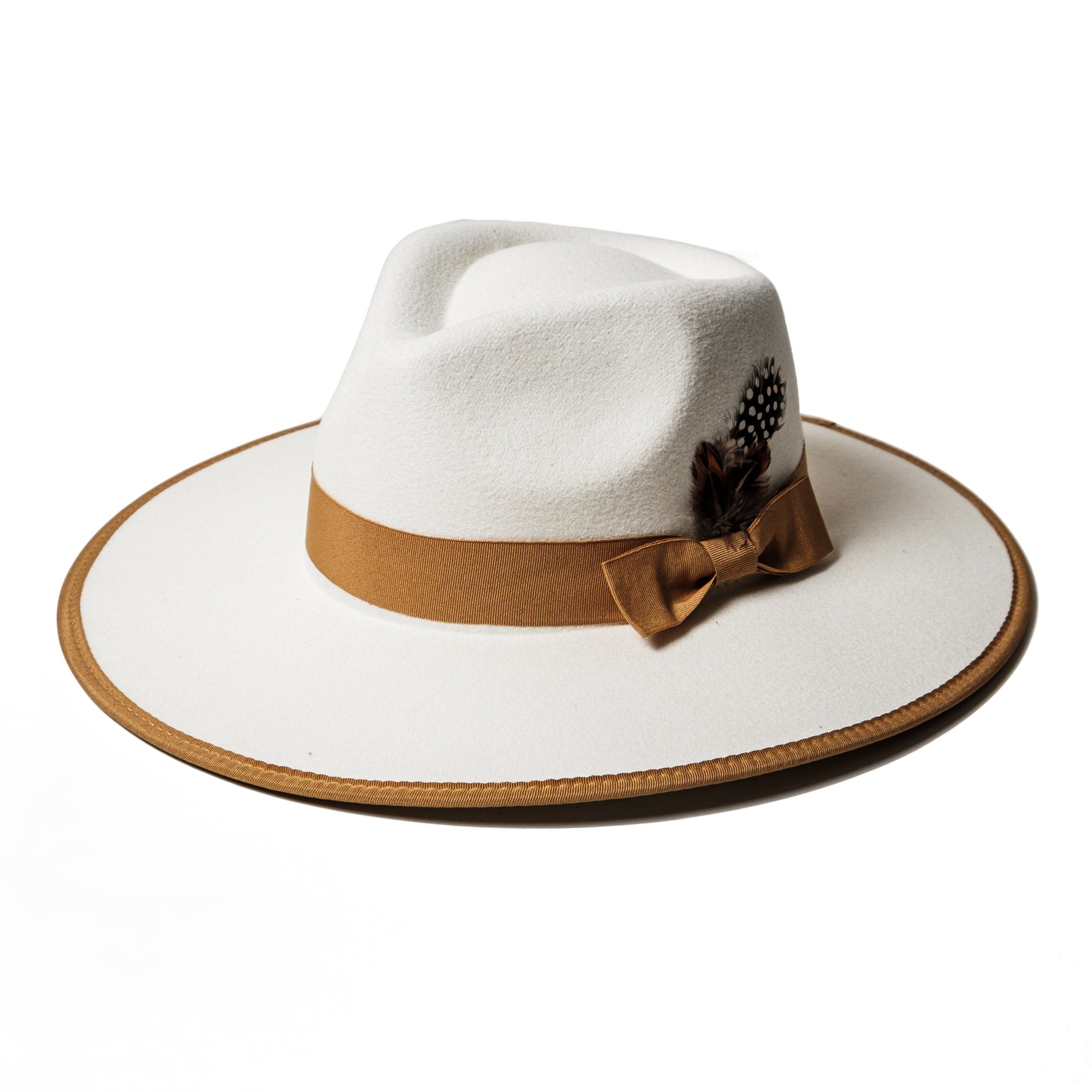 Chokore  Chokore Feather Fedora Hat with Flat Brim 