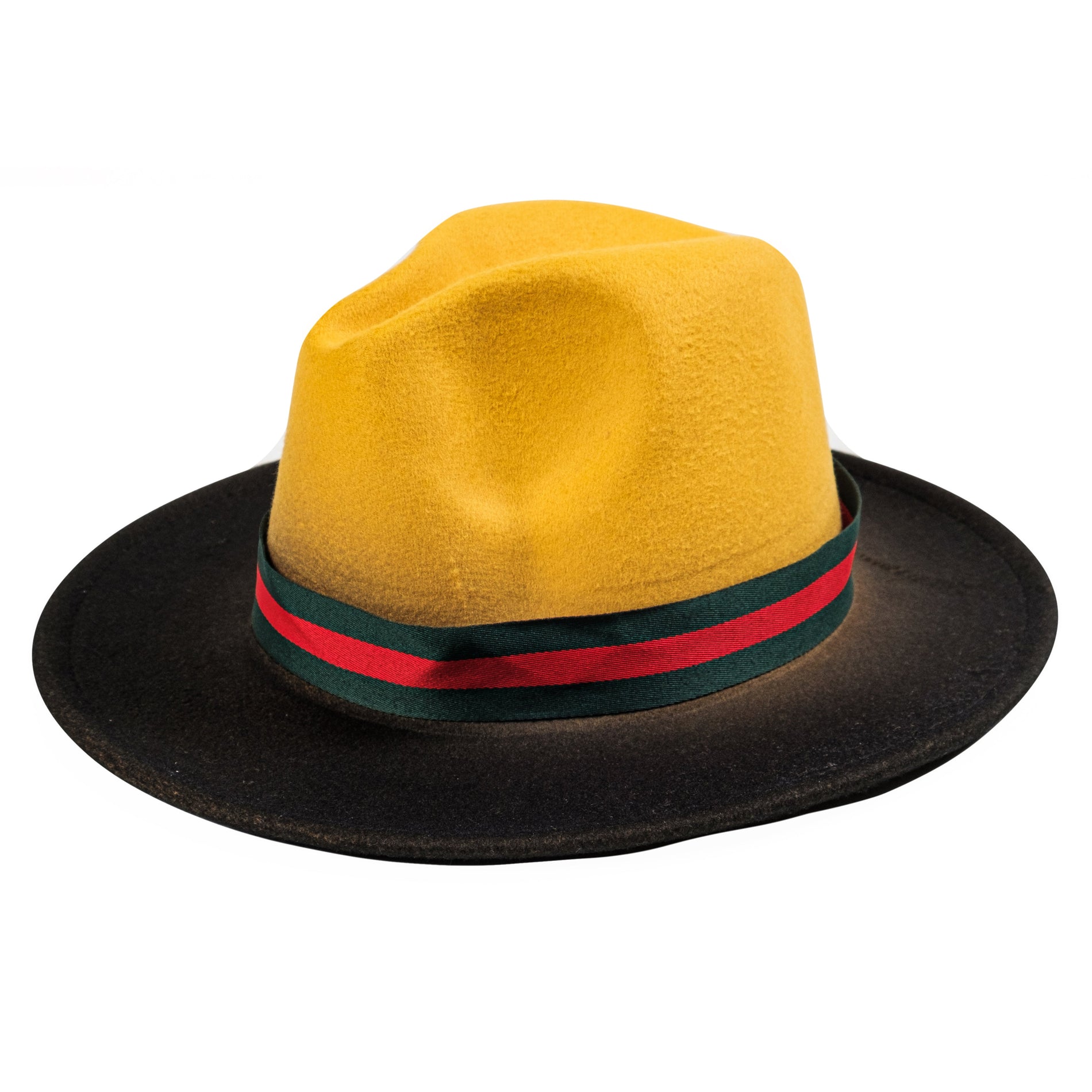 Chokore Chokore Double-tone Ombre Fedora Hat (Yellow & Black) Chokore Double-tone Ombre Fedora Hat (Yellow & Black) 