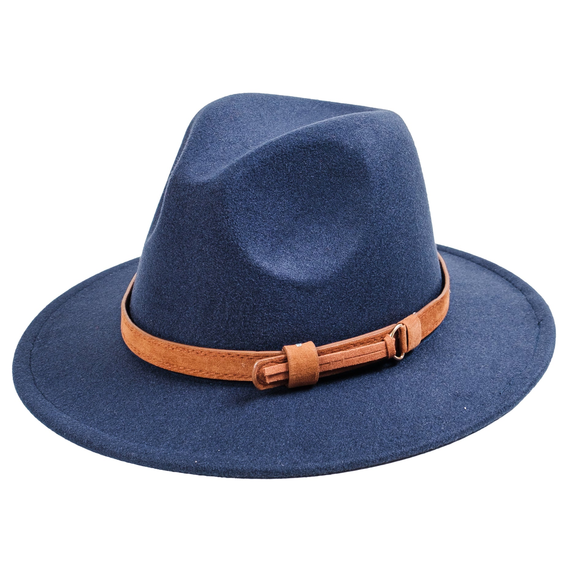 Chokore Chokore Fedora Hat with Vegan Leather Belt (Enamel Blue) Chokore Fedora Hat with Vegan Leather Belt (Enamel Blue) 