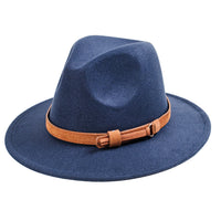 Chokore Chokore Fedora Hat with Vegan Leather Belt (Enamel Blue)