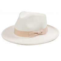 Chokore Chokore Fedora Hat with Bow Ribbon (White)