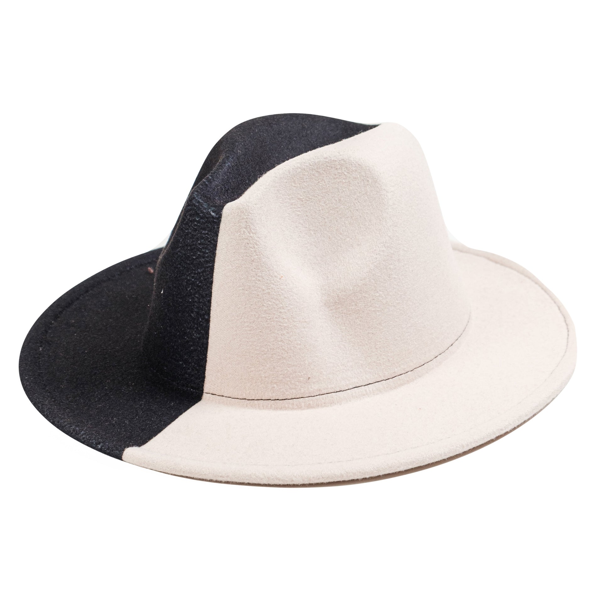 Chokore Chokore Half and Half Fedora Hat (Black & White) Chokore Half and Half Fedora Hat (Black & White) 