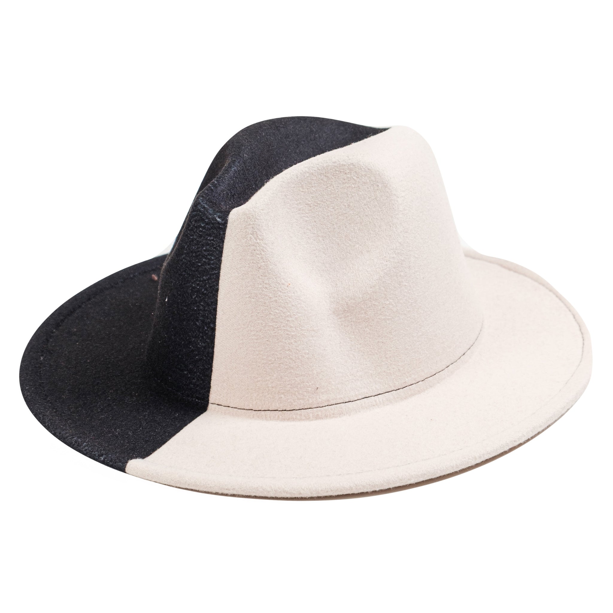 Chokore Half and Half Fedora Hat (Black & White)