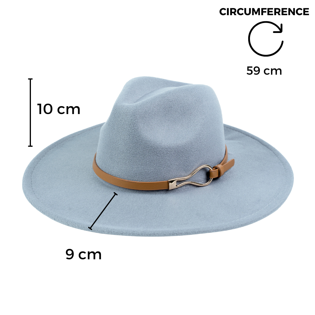 Chokore Chokore Fedora Hat with PU Leather Belt and Buckle (Light Gray) Chokore Fedora Hat with PU Leather Belt and Buckle (Light Gray) 