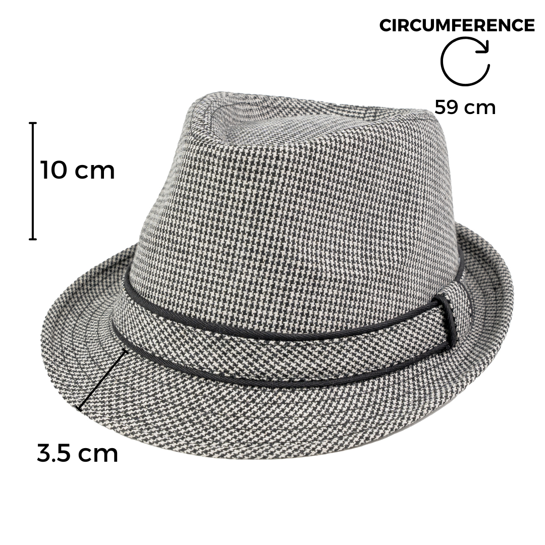 Chokore  Chokore Classic Plaid Fedora Hat (Light Gray) 