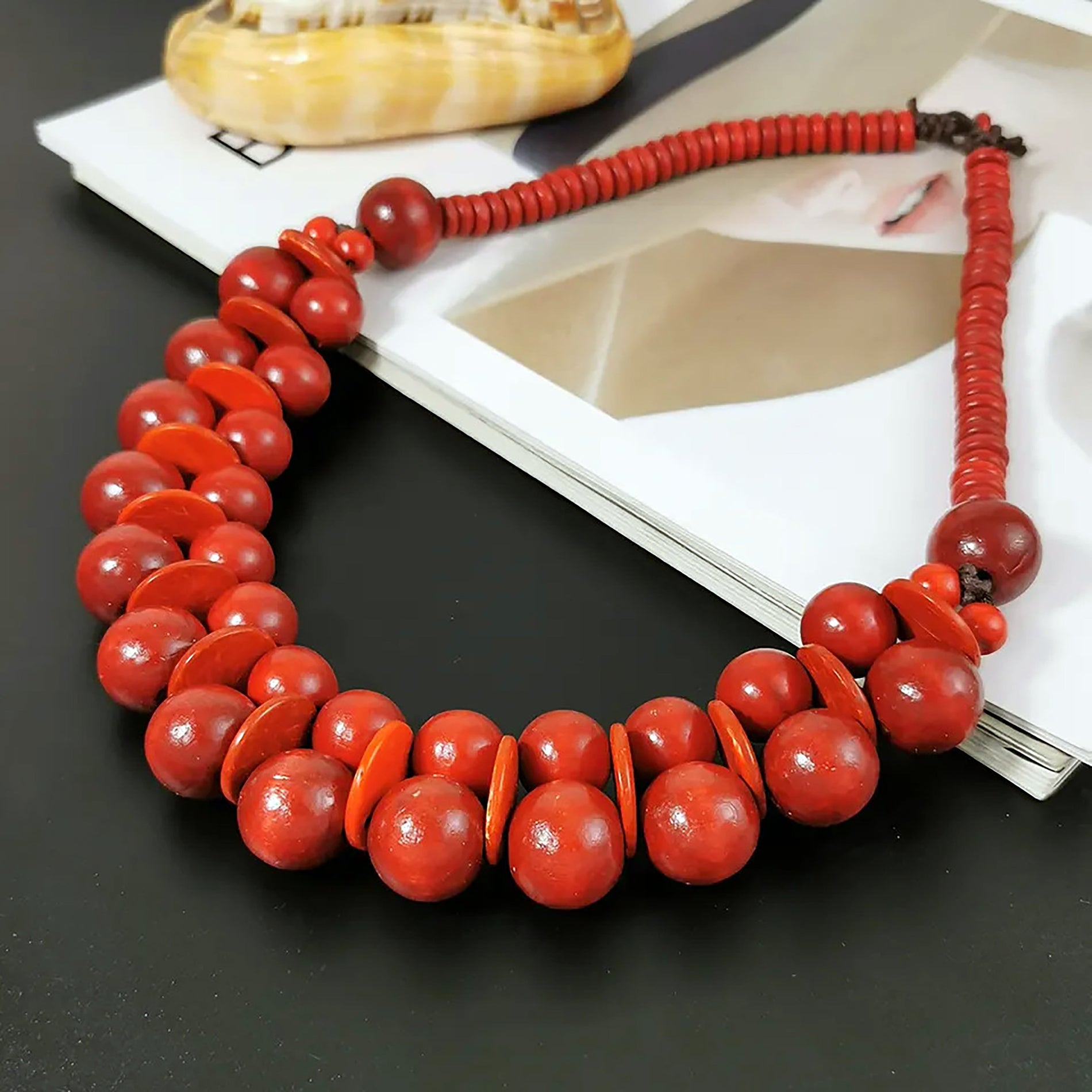 Chokore Chokore Chunky Bead Necklace (Red) Chokore Chunky Bead Necklace (Red) 