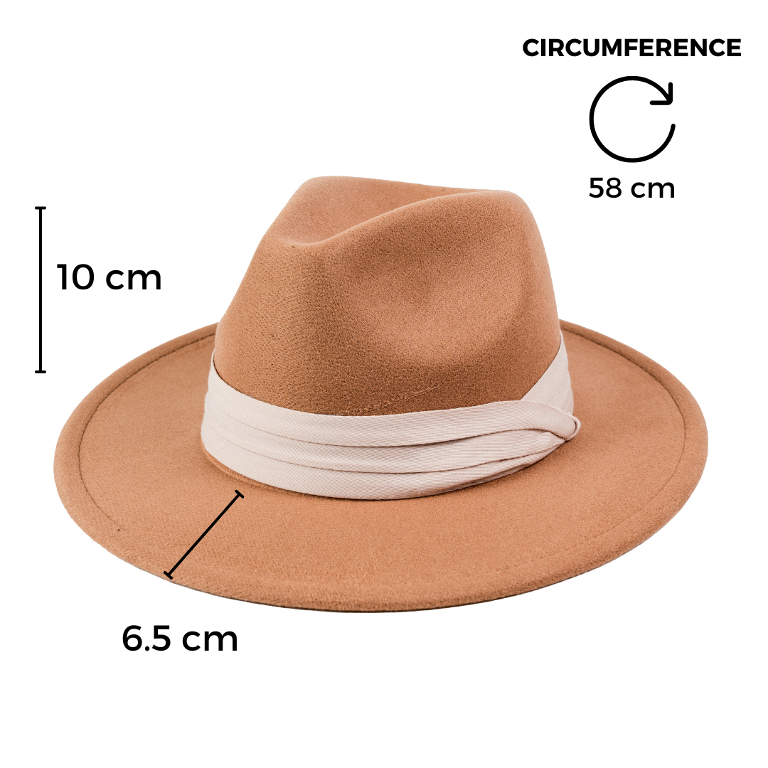 Chokore Chokore Fedora Hat with Ribbon (Camel) Chokore Fedora Hat with Ribbon (Camel) 