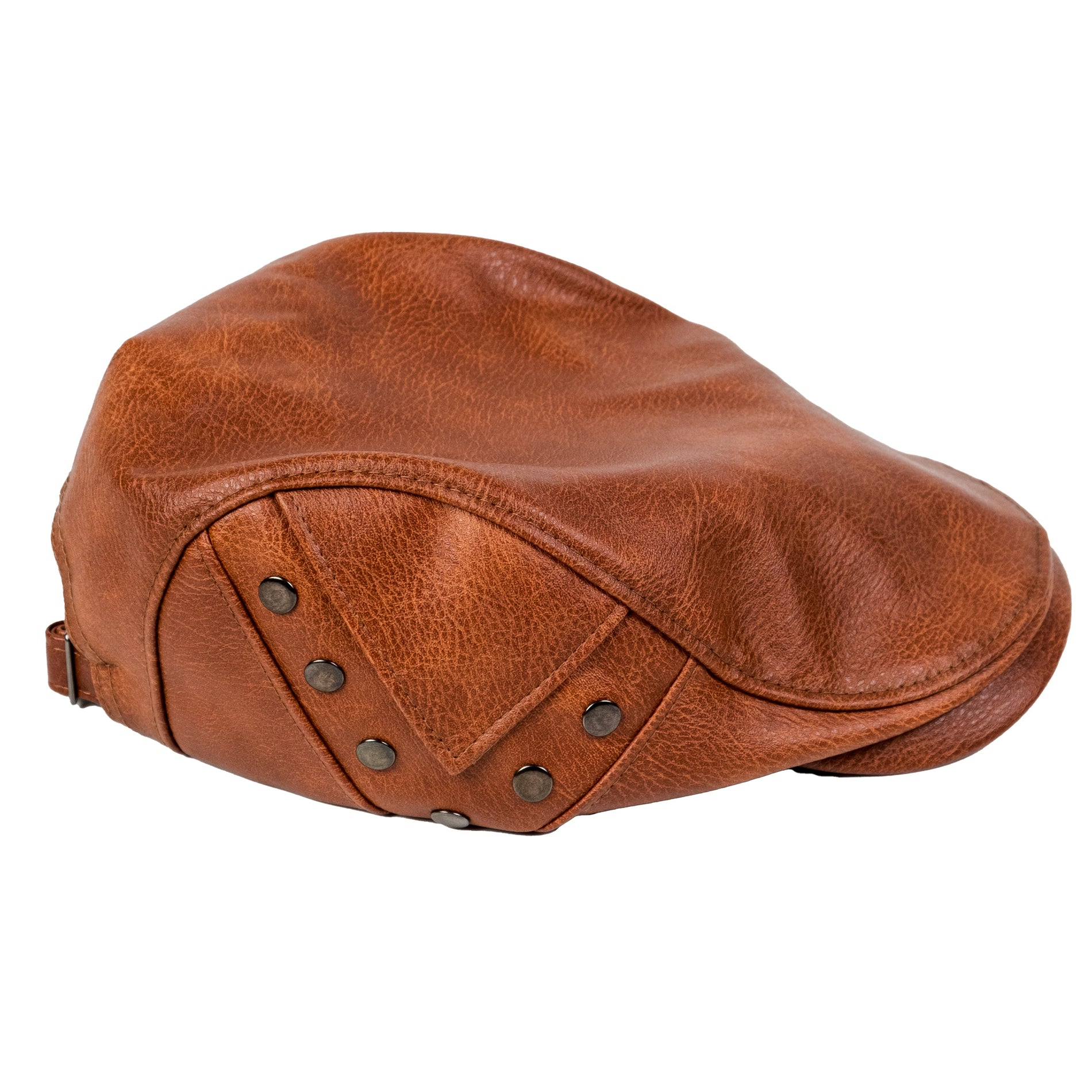 Chokore Chokore PU Leather Ivy Cap with Rivet Detailing (Khaki) Chokore PU Leather Ivy Cap with Rivet Detailing (Khaki) 