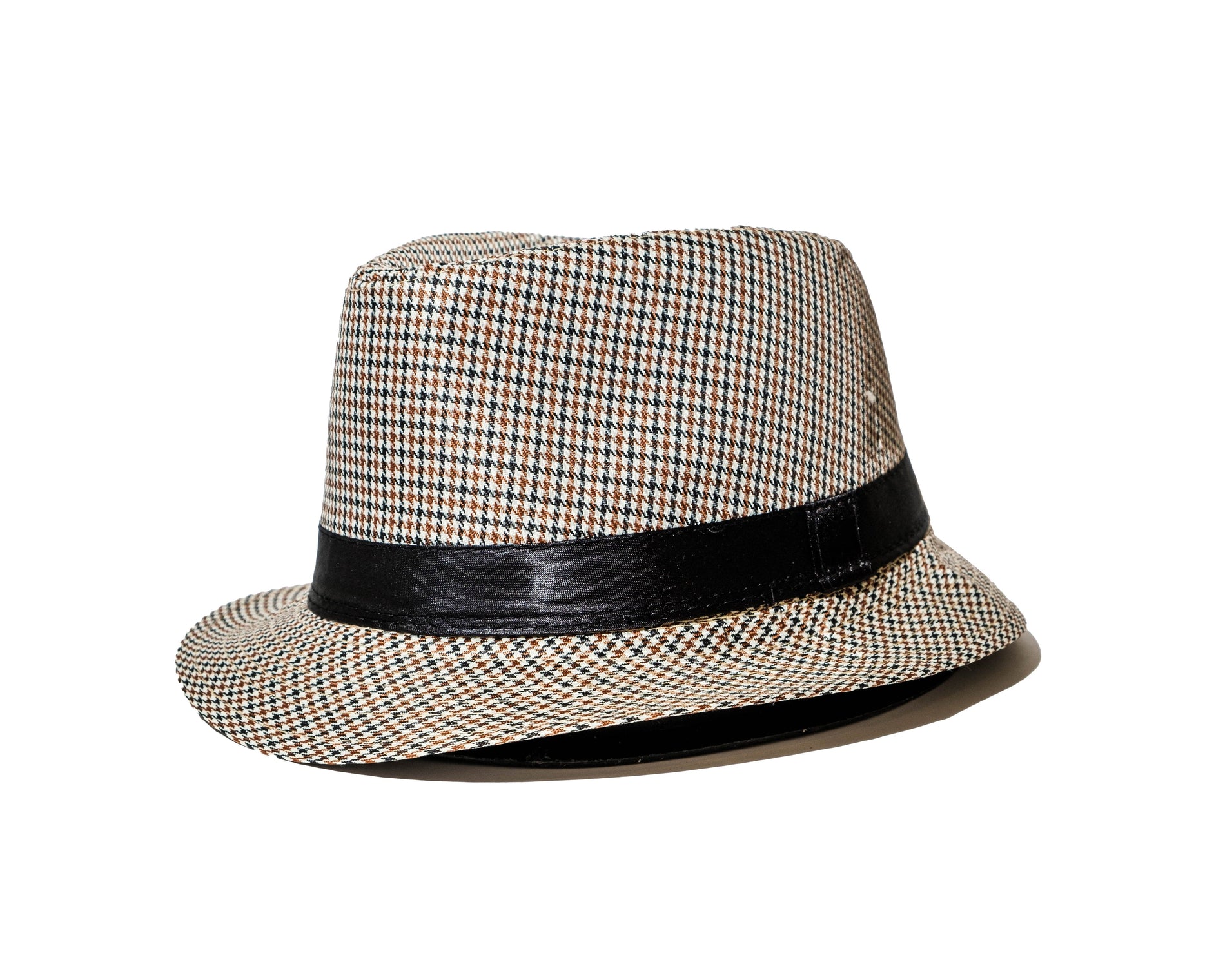 Chokore Chokore Fedora Hat in Houndstooth Pattern (Light Grey) Chokore Fedora Hat in Houndstooth Pattern (Light Grey) 