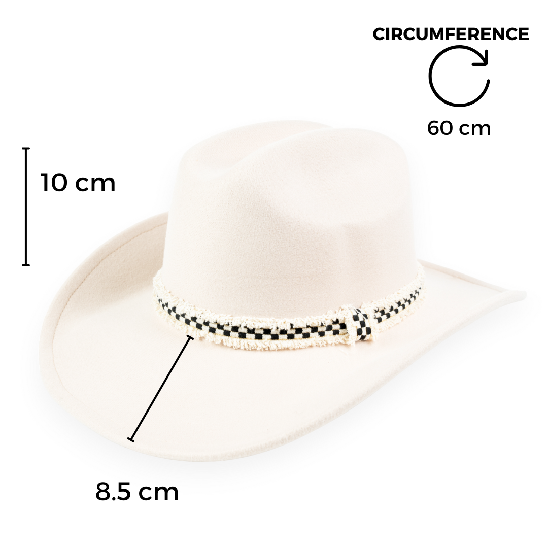 Chokore Chokore Rolled Brim Cowboy Hat with Ribbon (Beige) Chokore Rolled Brim Cowboy Hat with Ribbon (Beige) 