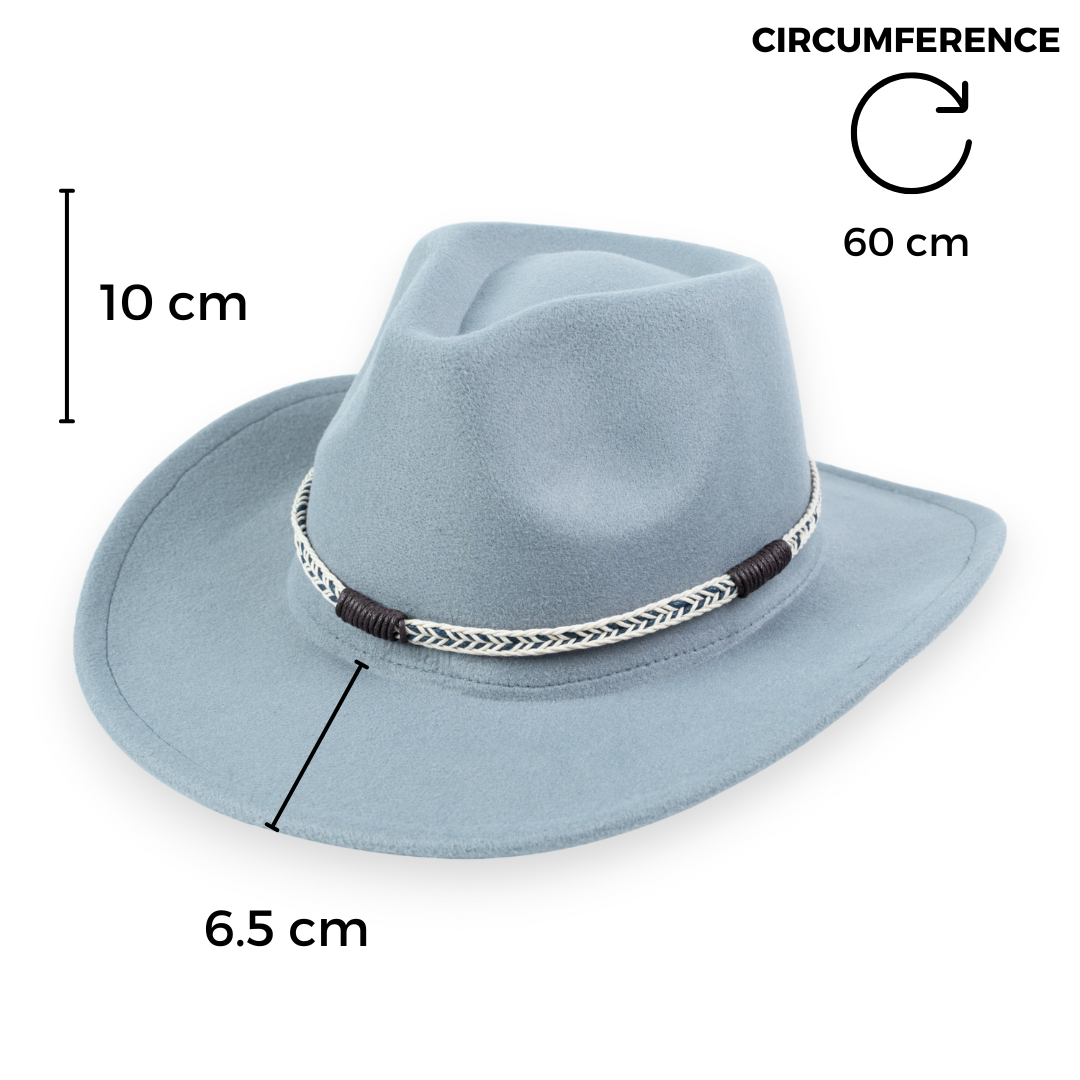 Chokore  Chokore Cowboy Hat with Braided Thread Belt (Light Gray) 