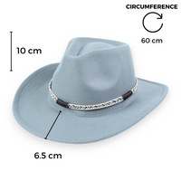 Chokore Chokore Cowboy Hat with Braided Thread Belt (Light Gray)