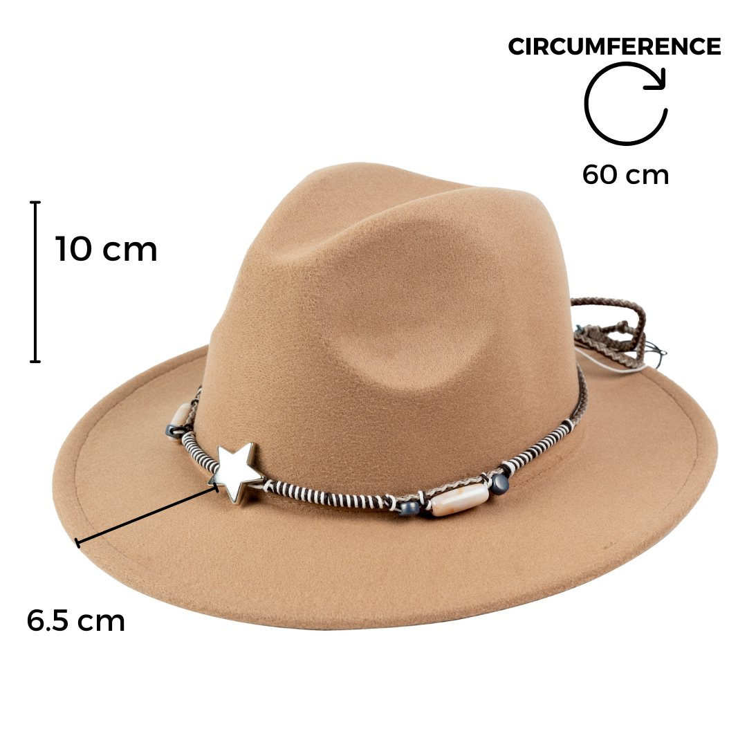 Chokore Chokore Starry Fedora Hat (Khaki) Chokore Starry Fedora Hat (Khaki) 